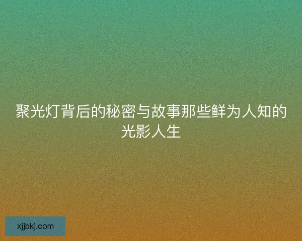 聚光灯背后的秘密与故事那些鲜为人知的光影人生